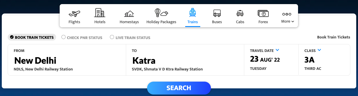 mmt train bookings