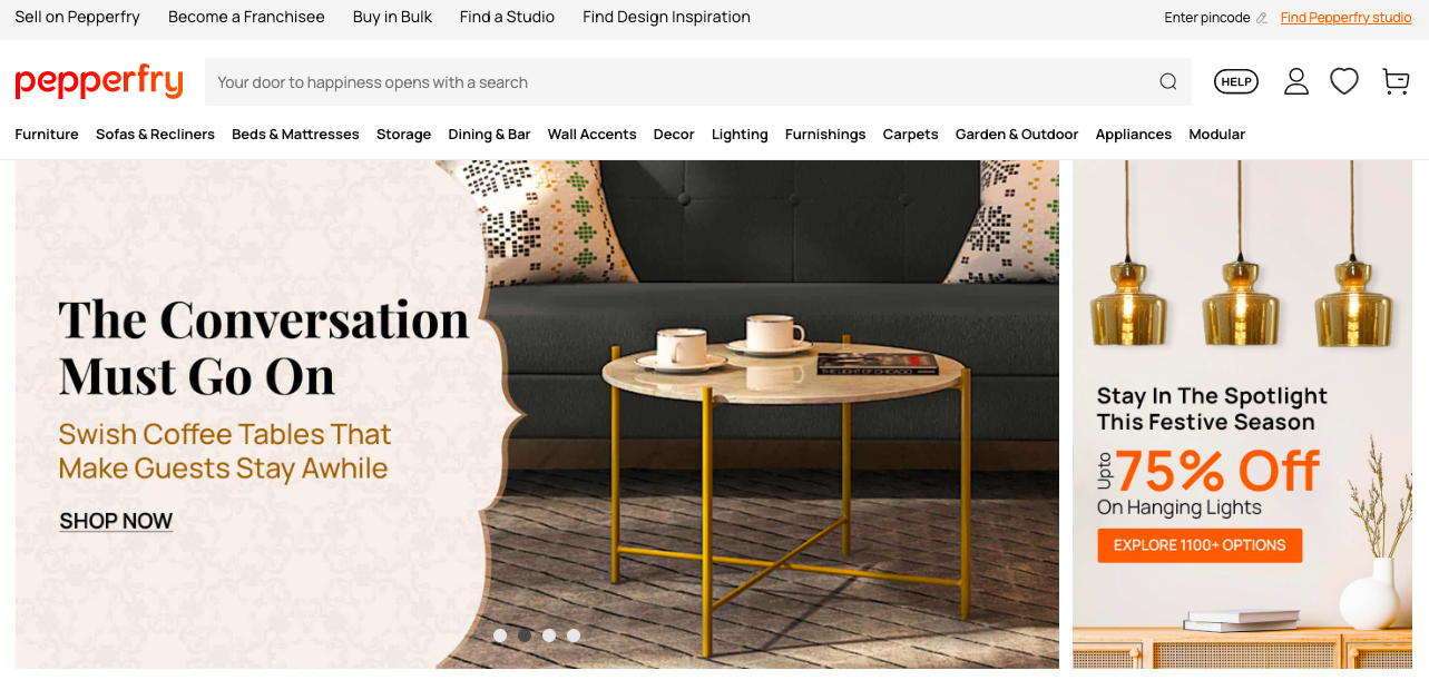 pepperfry homepage