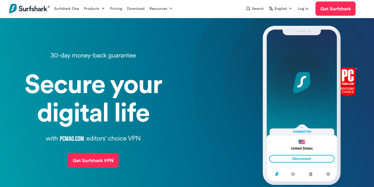 Surfshark homepage